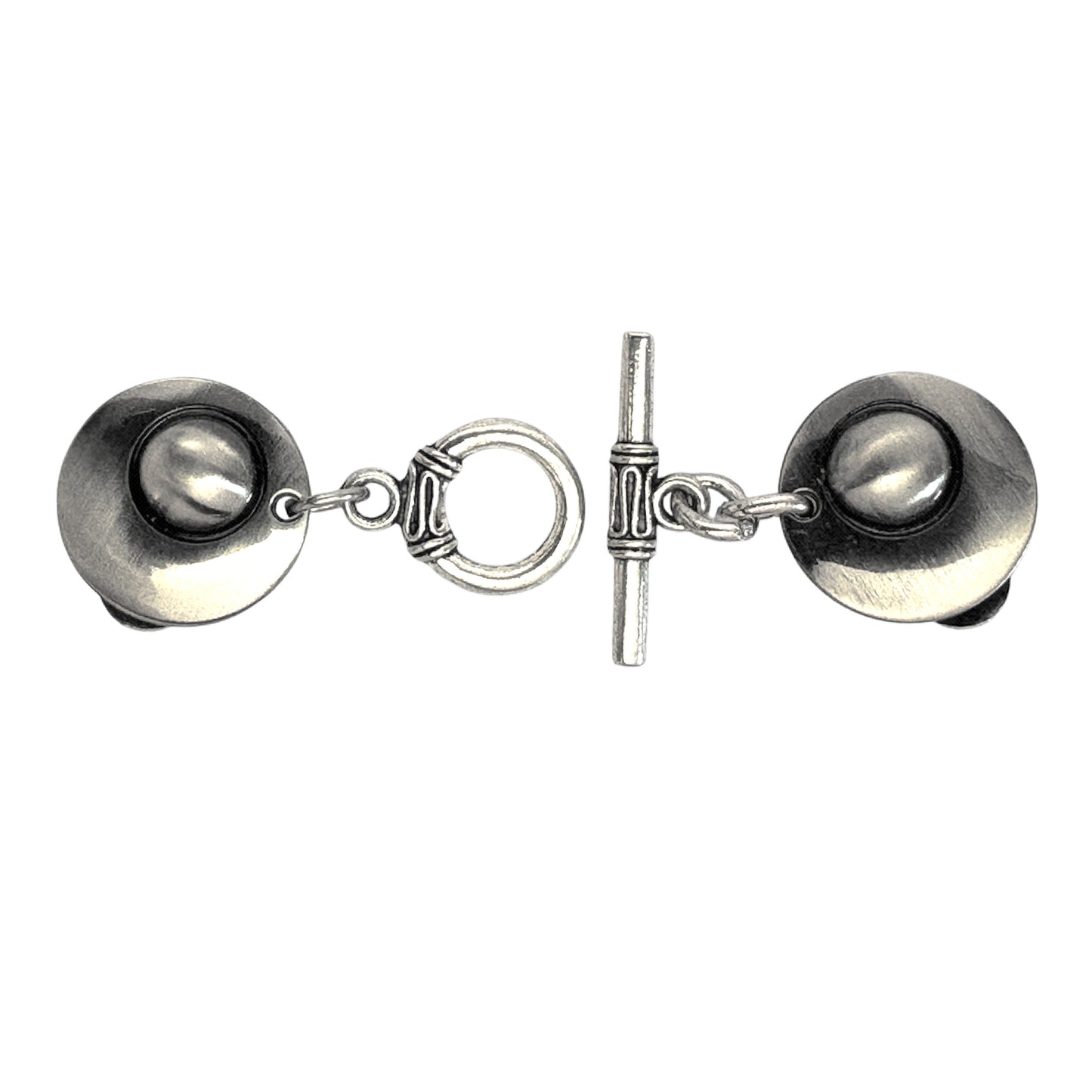 Zilverkleurige vestclip met gladde structuur en elegante T-bar sluiting voor een gevoel van balans