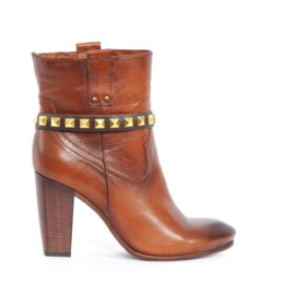 Riemen - Bruin met gouden Studs kort (prijs per paar)
