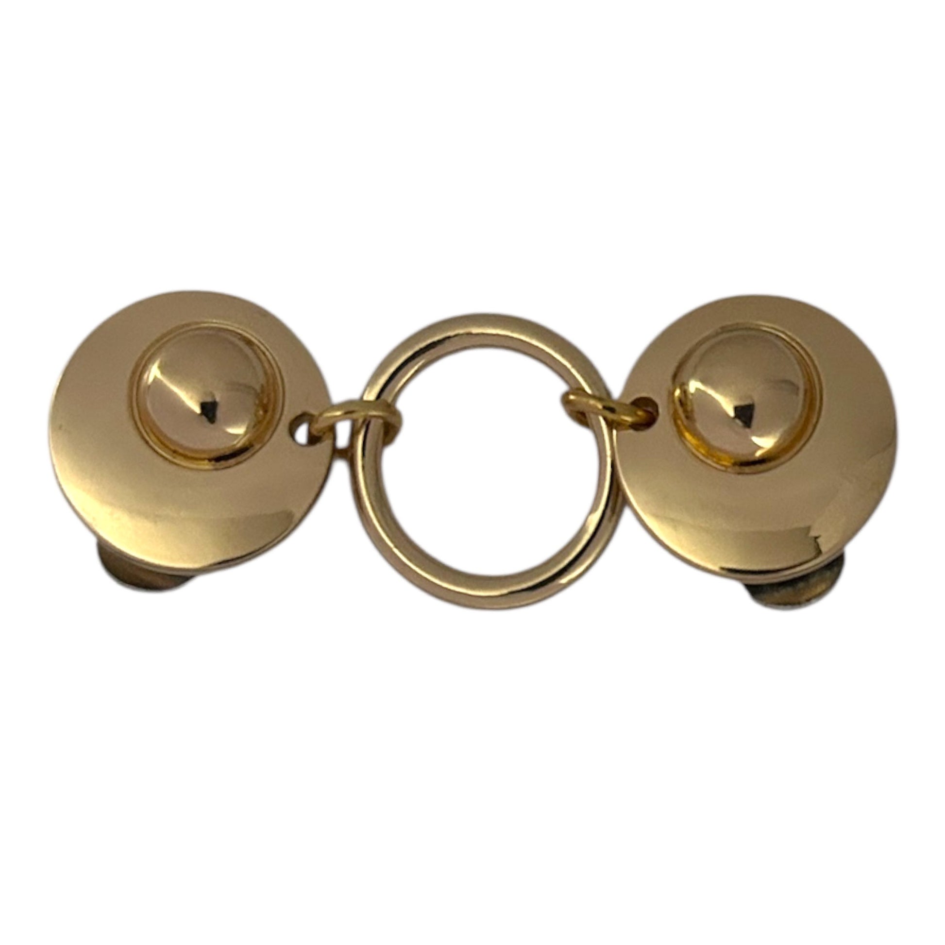 Chique goudkleurige clip met ronde ring – elegante en stevige sluiting voor vest, sjaal of omslagdoek