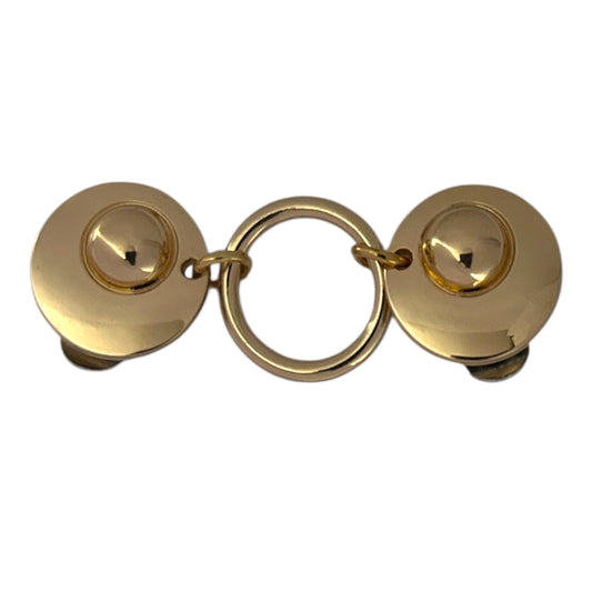 Chique goudkleurige clip met ronde ring – elegante en stevige sluiting voor vest, sjaal of omslagdoek