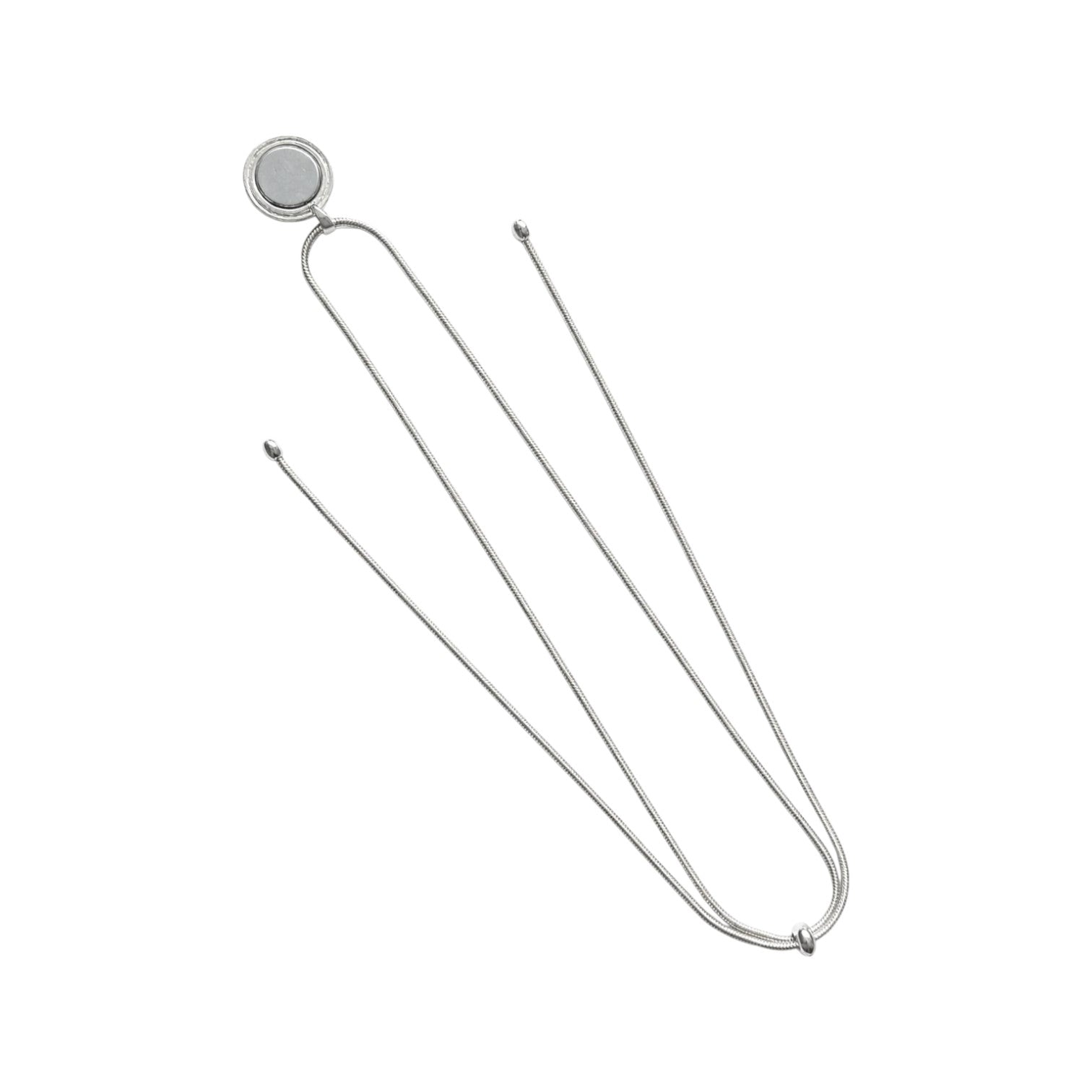 Zilverkleurige magneetketting met verstelbare lengte, geschikt voor verwisselbare Fashionclip broches