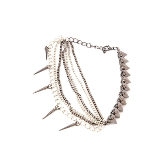 ketting - Spikey Silver (prijs per stuk)