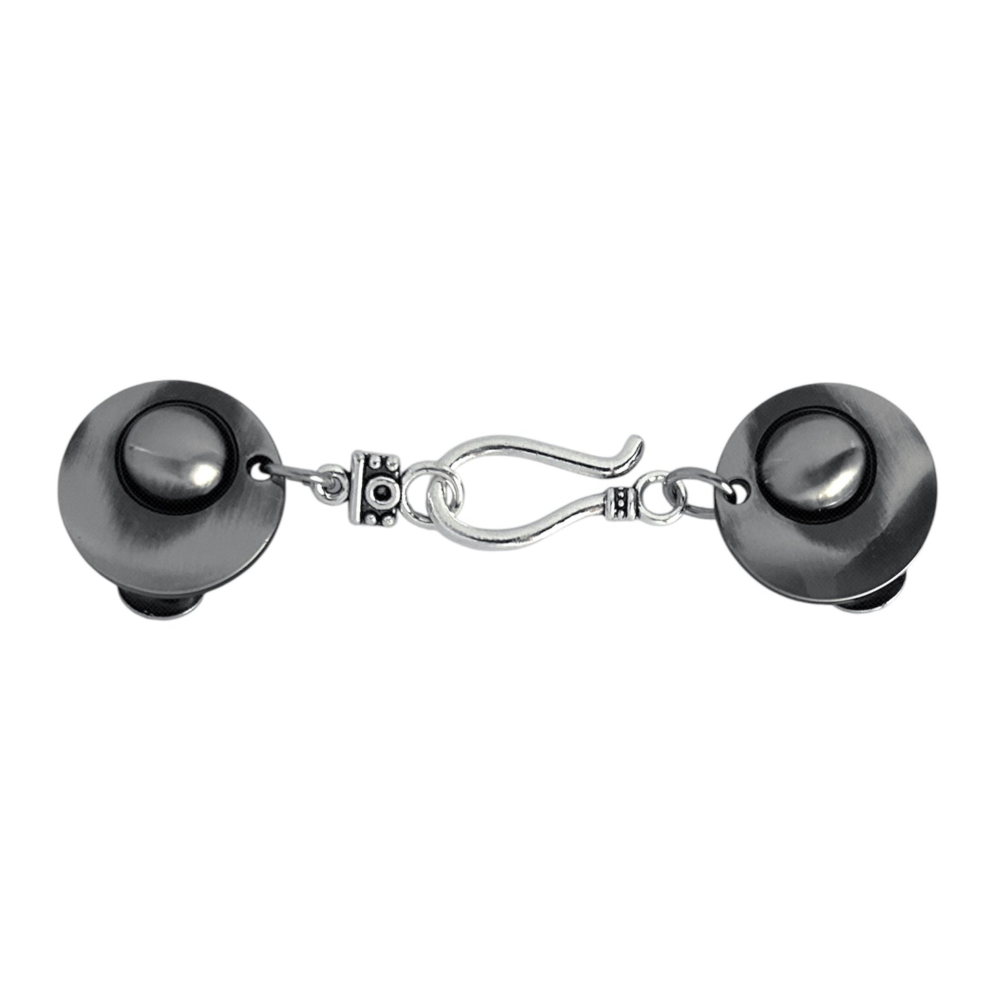 Vestsluiting haak en oog zilver met zilverkleurige clips en verfijnde haaksluiting, elegante Fashionclip voor het sluiten van vesten.