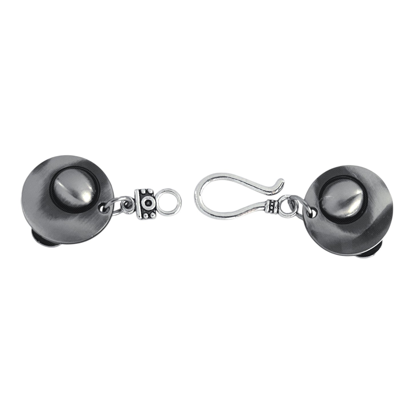 Vestsluiting haak en oog zilver met zilverkleurige clips en elegante haaksluiting, praktische Fashionclip voor het sluiten van vesten.