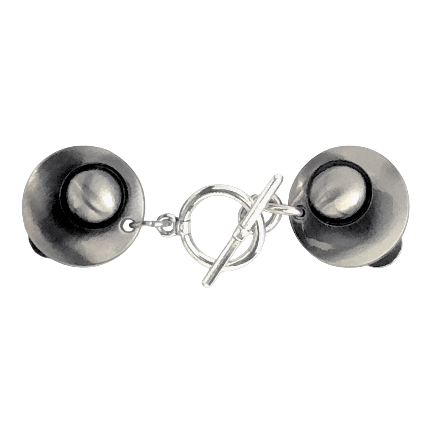 Vestsluiting T-Bar Classic zilver met zilverkleurige clips en praktische T-bar sluiting, elegante Fashionclip voor het sluiten van vesten.