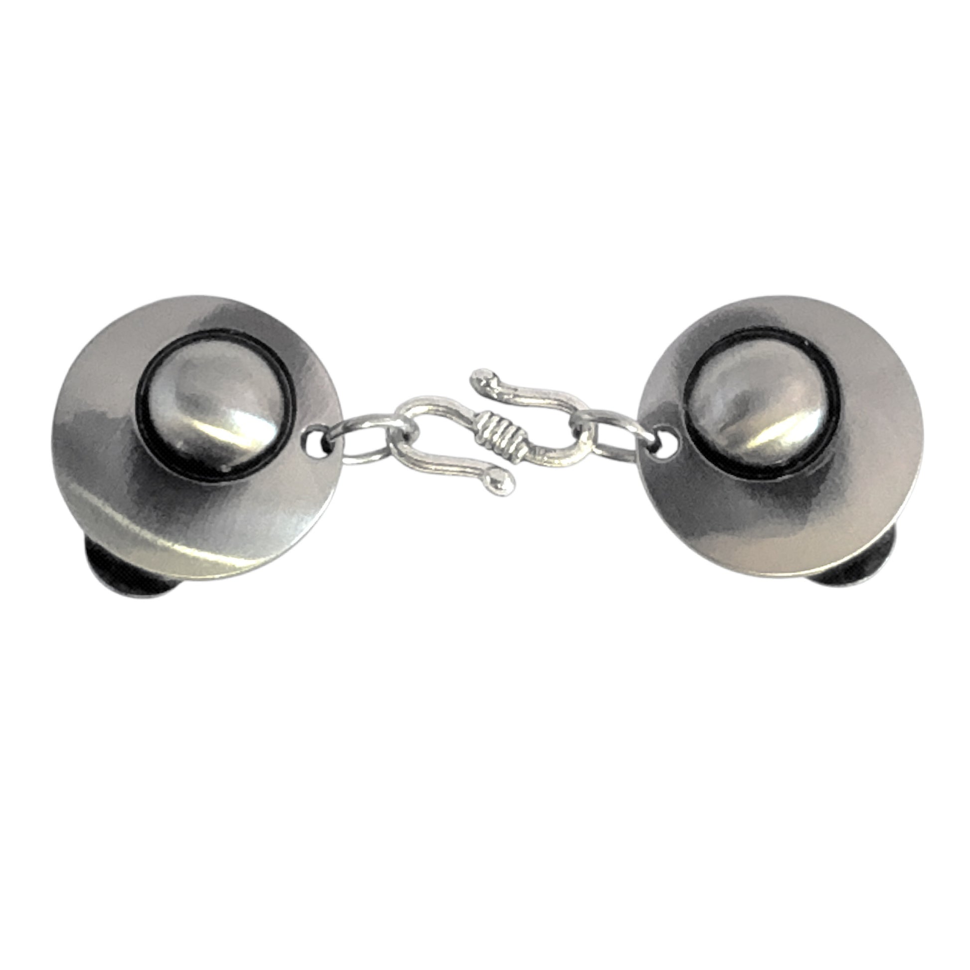 Vestsluiting Twist haak en oog zilver met zilverkleurige clips en praktische haaksluiting, elegante Fashionclip voor vesten.